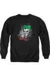 Gildan Batman Joker Sprays The City Adult Crewneck Sweatshirt In Black