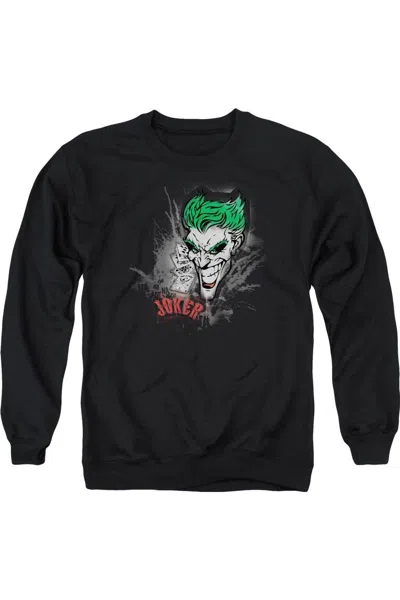 Gildan Batman Joker Sprays The City Adult Crewneck Sweatshirt In Black