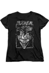 Gildan Batman Joker Storm On Black Short Sleeve Women´s Tee / T-shirt In Black