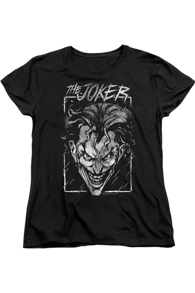 Gildan Batman Joker Storm On Black Short Sleeve Women´s Tee / T-shirt