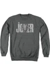 Gildan Batman Joker Text On Gray Adult Crewneck Sweatshirt In Pink