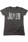 Gildan Batman Joker Text On Gray Short Sleeve Women´s Tee / T-shirt In Pink