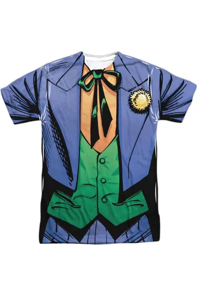 Gildan Batman Joker Uniform Short Sleeve Adult Poly Crew Tee / T-shirt In White
