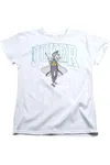 Gildan Batman Joker Varsity On White Short Sleeve Women´s Tee / T-shirt In White