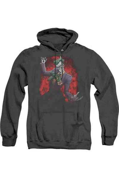 Gildan Batman Jokers Ave Adult Heather Hoodie / Hooded Sweatshirt In Black