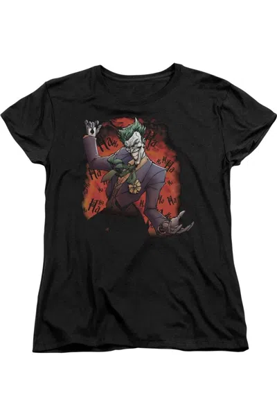Gildan Batman Jokers Ave Short Sleeve Womens Tee / T-shirt In Black