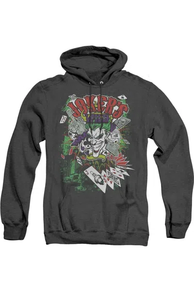 Gildan Batman Jokers Wild Adult Heather Hoodie / Hooded Sweatshirt In Black