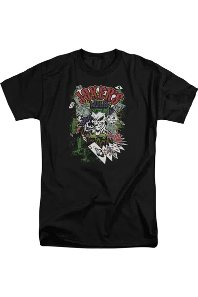 Gildan Batman Jokers Wild Short Sleeve Adult Tall Tee / T-shirt In Black