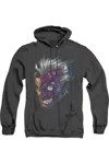 Gildan Batman Just Face Adult Heather Hoodie / Hooded Sweatshirt In Black