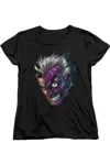Gildan Batman Just Face Short Sleeve Womens Tee / T-shirt In Black