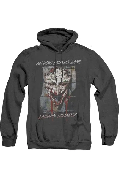 Gildan Batman Just For Laughs Adult Heather Hoodie / Hooded Sweatshirt In Black