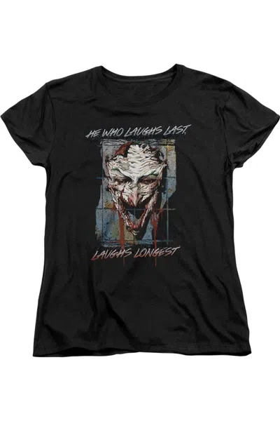 Gildan Batman Just For Laughs Short Sleeve Womens Tee / T-shirt In Black
