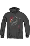 Gildan Batman Kick Swing Adult Heather Hoodie / Hooded Sweatshirt In Black