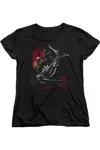 Gildan Batman Kick Swing Short Sleeve Womens Tee / T-shirt In Black