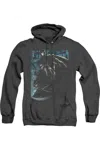 Gildan Batman Knight Falls In Gotham Adult Heather Hoodie / Hooded Sweatshirt In Black