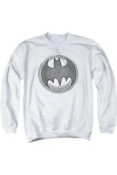 Gildan Batman Knight Knockout Adult Crewneck Sweatshirt In White