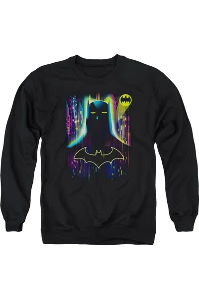Gildan Batman Knight Lights Adult Crewneck Sweatshirt In Black