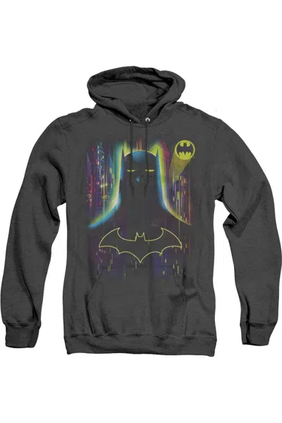 Gildan Batman Knight Lights Adult Heather Hoodie / Hooded Sweatshirt In Black