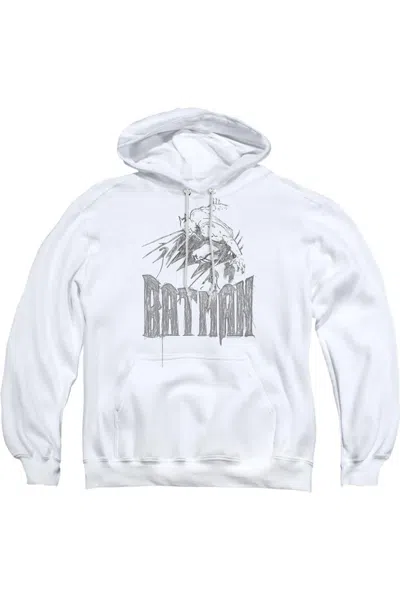 Gildan Batman Knight Sketch Adult Pull Over Hoodie / Hooded Sweatshirt In White