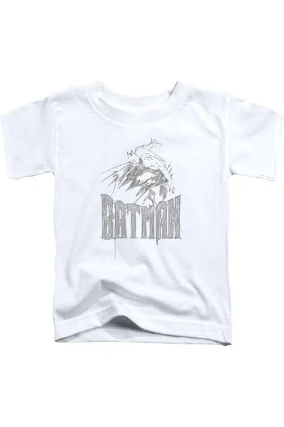 Gildan Kids' Batman Knight Sketch Short Sleeve Juvenile Tee / T-shirt In White