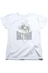 Gildan Batman Knight Sketch Short Sleeve Womens Tee / T-shirt In White