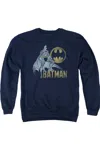Gildan Batman Knight Watch Adult Crewneck Sweatshirt In Blue