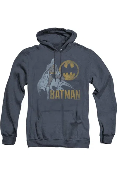Gildan Batman Knight Watch Adult Heather Hoodie / Hooded Sweatshirt In Blue