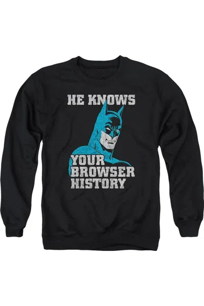 Gildan Batman Knows Adult Crewneck Sweatshirt In Black