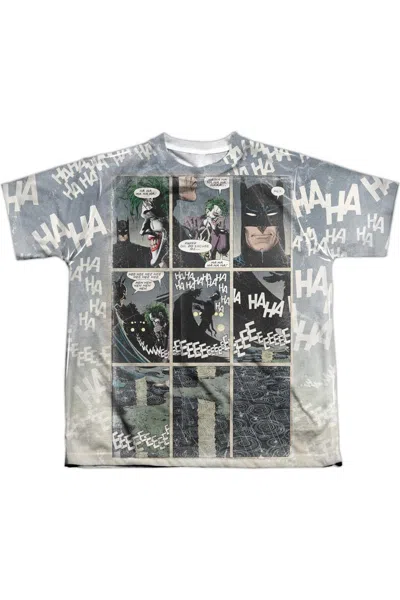 Gildan Kids' Batman Last Laugh Short Sleeve Youth Poly Crew Tee / T-shirt In Gray