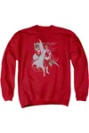 Gildan Batman Lean And Muscular Adult Crewneck Sweatshirt In Red