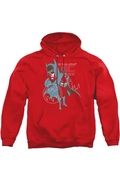 Gildan Batman Lean And Muscular Adult Pull Over Hoodie / Hooded Sweatshirt In Red