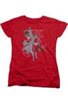 Gildan Batman Lean And Muscular Short Sleeve Women´s Tee / T-shirt In Red