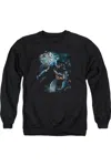 Gildan Batman Light Of The Moon Adult Crewneck Sweatshirt In Black