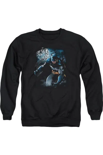 Gildan Batman Light Of The Moon Adult Crewneck Sweatshirt In Black