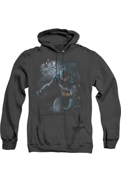 Gildan Batman Light Of The Moon Adult Heather Hoodie / Hooded Sweatshirt In Black