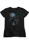Gildan Batman Light Of The Moon Short Sleeve Womens Tee / T-shirt In Black