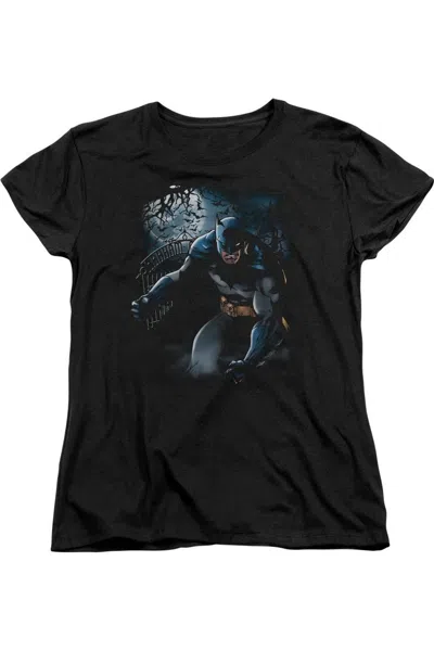 Gildan Batman Light Of The Moon Short Sleeve Womens Tee / T-shirt In Black