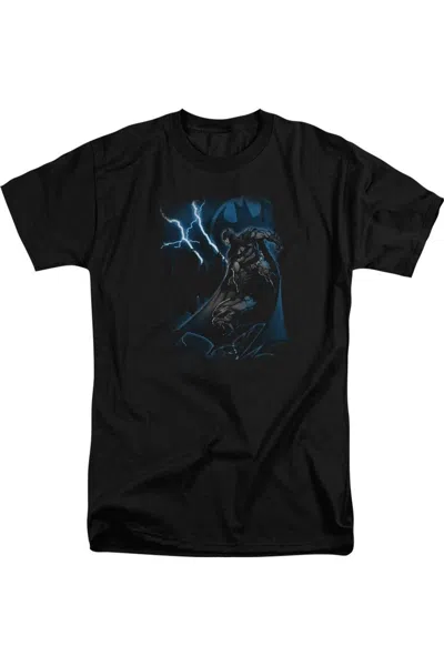 Gildan Batman Lightning Strikes Short Sleeve Adult Tall Tee / T-shirt In Black