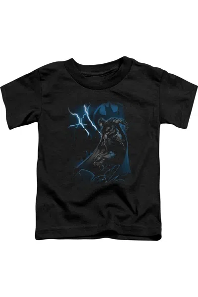 Gildan Kids' Batman Lightning Strikes Short Sleeve Toddler Tee / T-shirt In Black