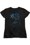 Gildan Batman Lightning Strikes Short Sleeve Womens Tee / T-shirt In Black