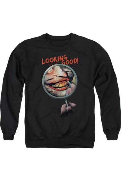Gildan Batman Looking Good Adult Crewneck Sweatshirt In Black
