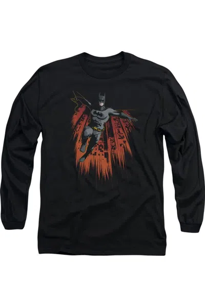 Gildan Batman Majestic Long Sleeve Adult Tee / T-shirt In Black