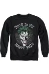 Gildan Batman Maniacal Spiral Adult Crewneck Sweatshirt In Black
