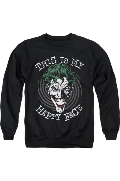 Gildan Batman Maniacal Spiral Adult Crewneck Sweatshirt In Black