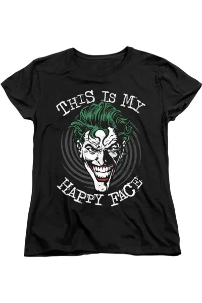 Gildan Batman Maniacal Spiral Short Sleeve Women´s Tee / T-shirt In Black