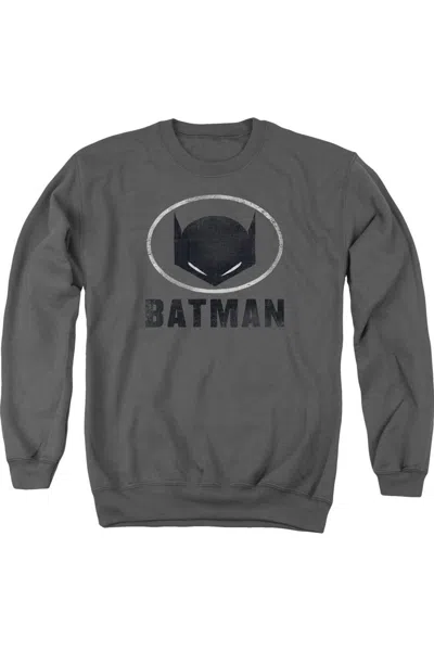 Gildan Batman Mask In Oval Adult Crewneck Sweatshirt In Pink