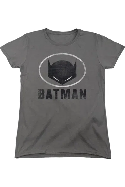 Gildan Batman Mask In Oval Short Sleeve Womens Tee / T-shirt In Pink