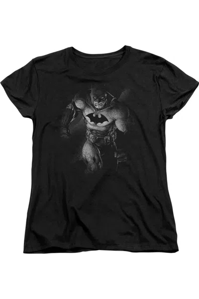 Gildan Batman Materialized Short Sleeve Womens Tee / T-shirt In Black