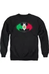 Gildan Batman Mexican Flag Shield Adult Crewneck Sweatshirt In Black