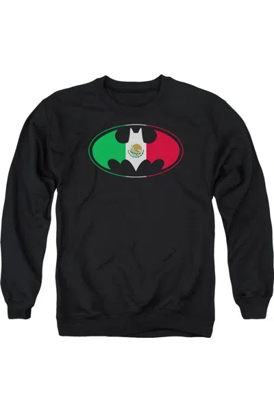 Gildan Batman Mexican Flag Shield Adult Crewneck Sweatshirt In Black